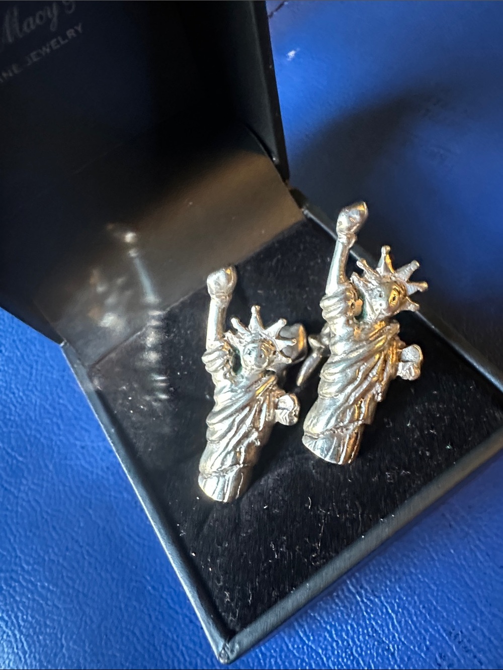 Vintage Ralph Lauren Sterling Silver Statue of Liberty Cufflinks